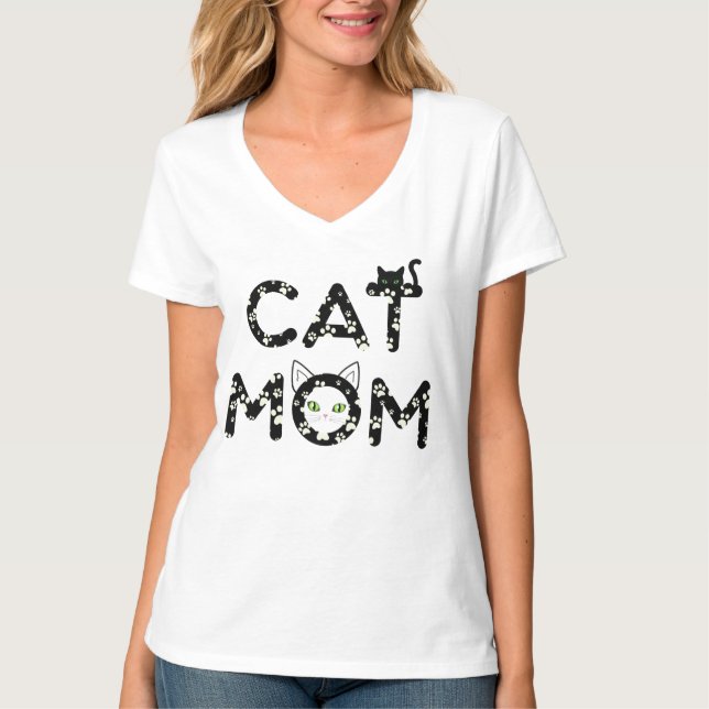 Camiseta Mamá de gato lindo (Anverso)