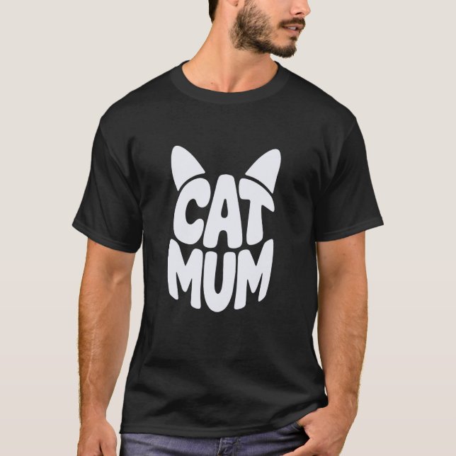 Camiseta Mamá de gato lindo divertida (Anverso)