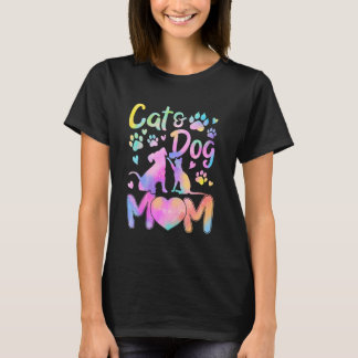 Camiseta Mamá de gato Mamá de perro Chica Mujeres Día de la