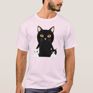 Camiseta mamá de gato negro