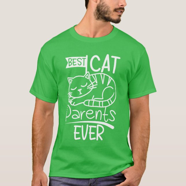 Camiseta Mamá de gato y papá del gato mejor padres del gato (Anverso)