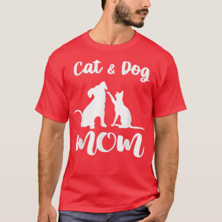 Camiseta Mamá de gato y perro mastica animales adoran el ca