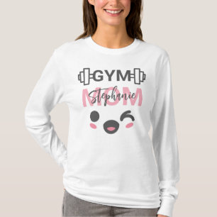 Camiseta Mamá de Gimnasio Personalizada Cara Sonriente Lind