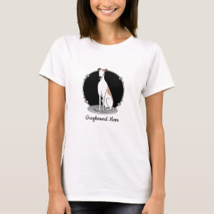 Camiseta Mamá de Greyhound (blanca como el hembra), mamá de