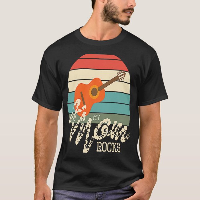 Camiseta Mamá de guitarra acústica roca a guitarrista (Anverso)