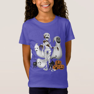 Camiseta Mamá de Halloween con gatos gitanos y Chica fantas