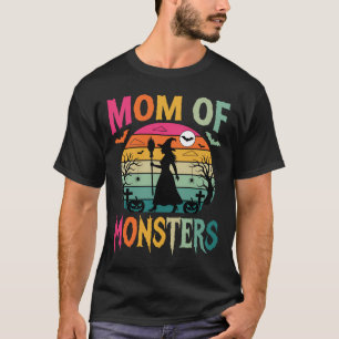 Camiseta Mamá de Halloween de monstruos Bruja Puesta de sol