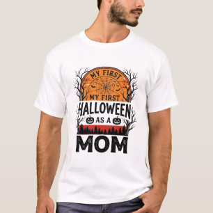 Camiseta Mamá de Halloween Mi Primer Espeluznante Vintage_1