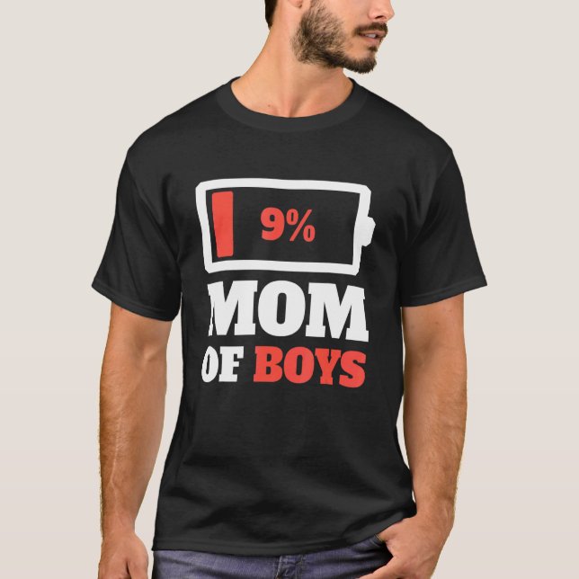 Camiseta Mamá De Hijos Cansados Mamá Con Batería Baja Moda  (Anverso)