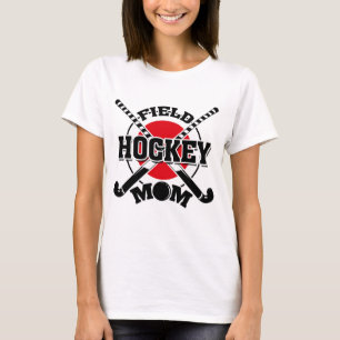 Camiseta Mamá de hockey patines cruzada con bolas de hocke
