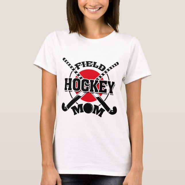 Camiseta Mamá de hockey patines cruzada con bolas de hockey (Anverso)