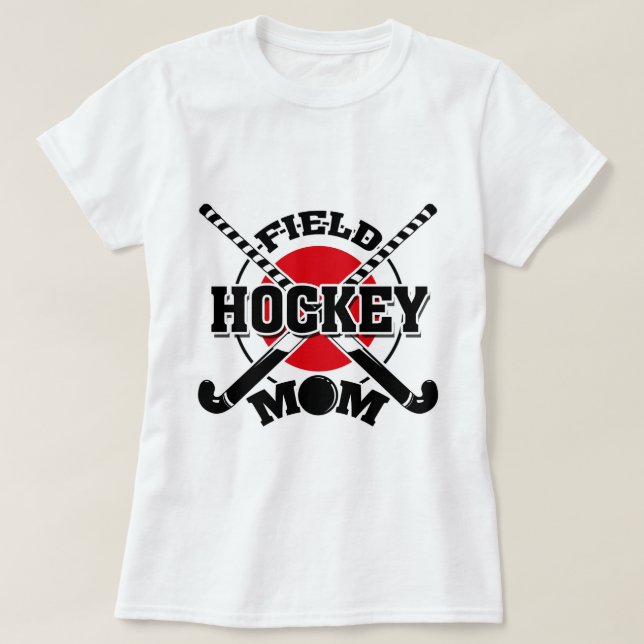 Camiseta Mamá de hockey patines cruzada con bolas de hockey (Diseño del anverso)