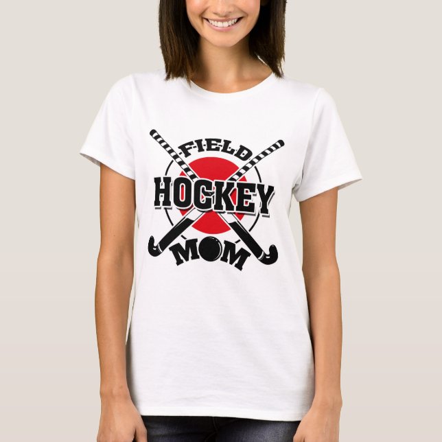 Camiseta Mamá de hockey patines cruzada con bolas de hockey (Anverso)