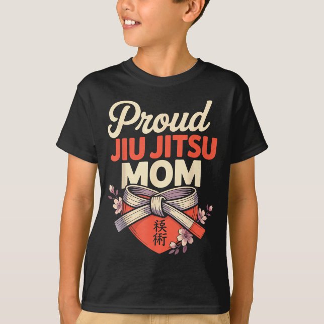 Camiseta Mamá de Jiu Jitsu Diseño Retro (Anverso)