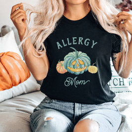 Camiseta Mamá de la Alergia de Calabaza Verde azulada de Ha