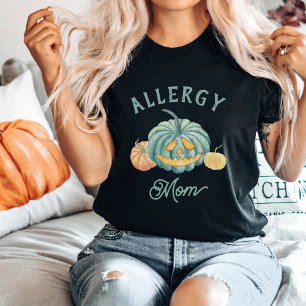 Camiseta Mamá de la Alergia de Calabaza Verde azulada de Ha