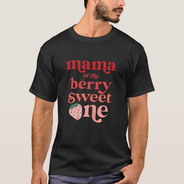Camiseta Mamá de la Berry Sweet One Strawberry First Birth (Anverso)