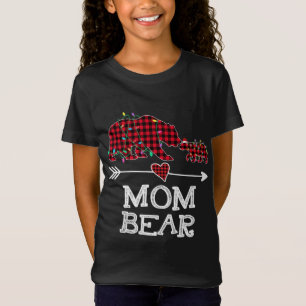Camiseta Mamá de la caña roja de oso familia de búfalos Mam