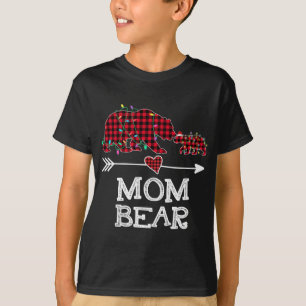 Camiseta Mamá de la caña roja de oso familia de búfalos Mam
