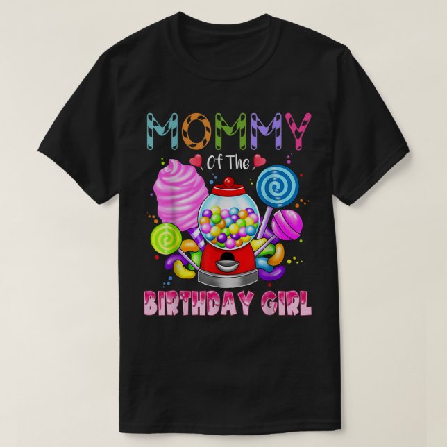 Camiseta Mamá De La Chica De Cumpleaños Candyland Candy Bir (Diseño del anverso)