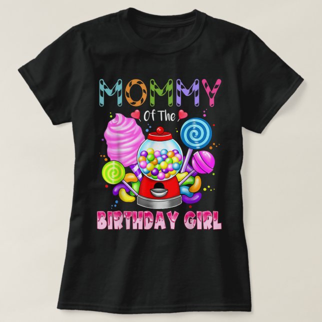Camiseta Mamá De La Chica De Cumpleaños Candyland Candy Bir (Diseño del anverso)