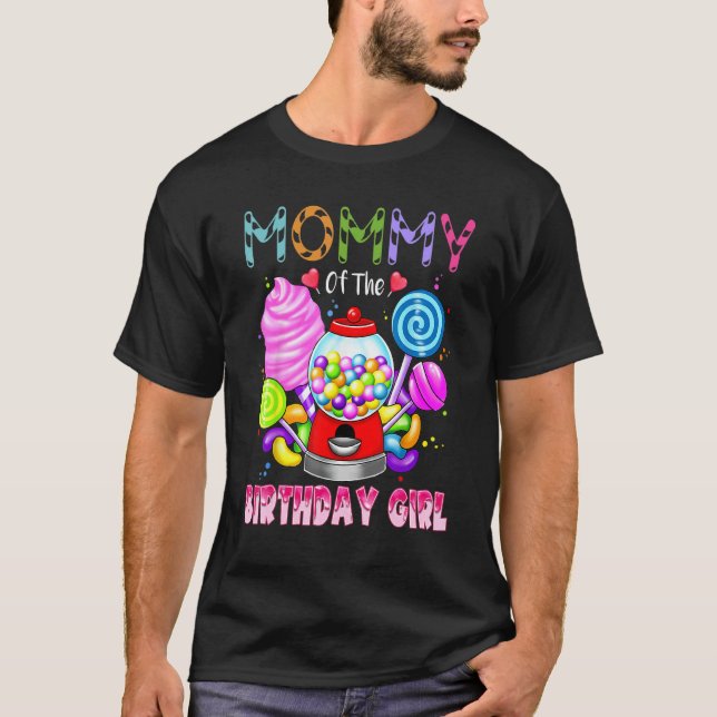 Camiseta Mamá De La Chica De Cumpleaños Candyland Candy Bir (Anverso)