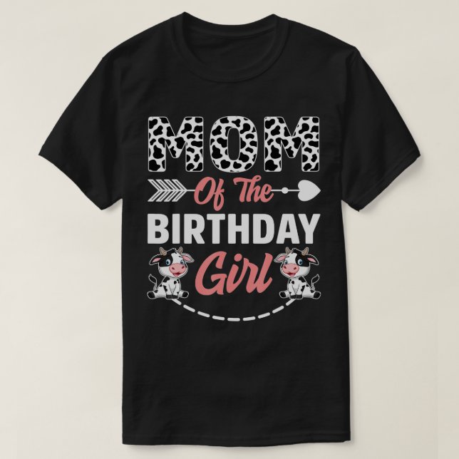 Camiseta Mamá De La Chica De Cumpleaños Cow Nació En La Gra (Diseño del anverso)