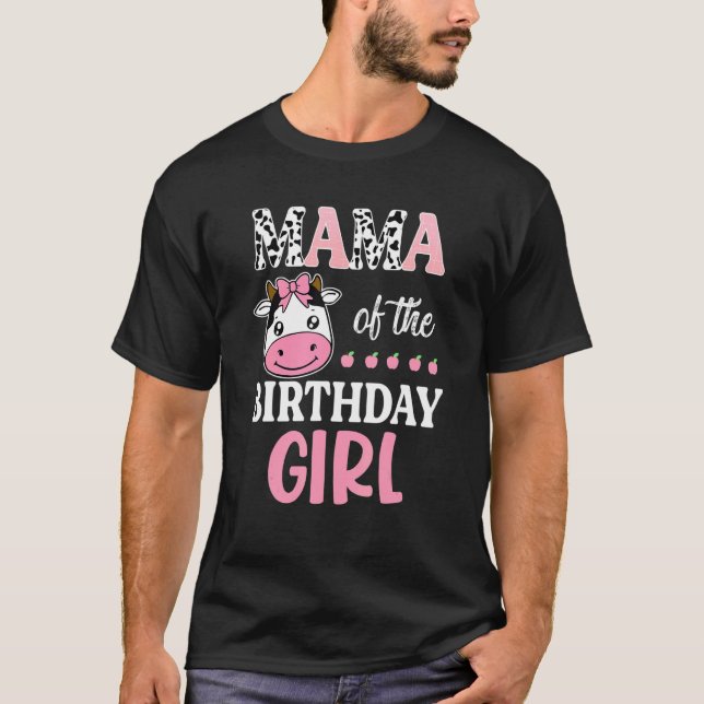 Camiseta Mamá De La Chica De Cumpleaños Cultivo Barnyard Bi (Anverso)