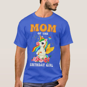 Camiseta Mamá De La Chica De Cumpleaños Dabbing Unicorn, Ma