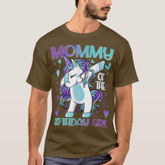 Camiseta Mamá de la Chica de cumpleaños Dabbing Unicorn Mam