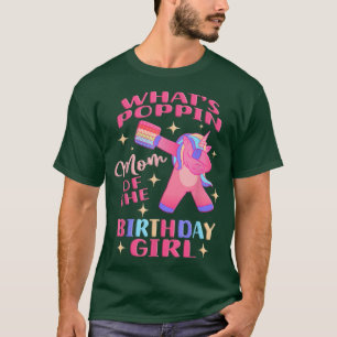 Camiseta Mamá de la Chica de cumpleaños Dabbing Unicorn Pop