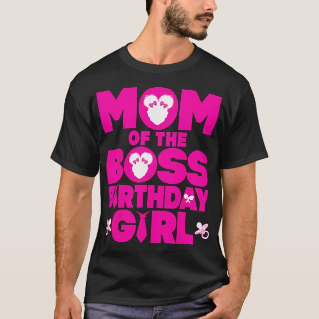 Camiseta Mamá De La Chica De Cumpleaños Del Jefe, Familia D (Anverso)