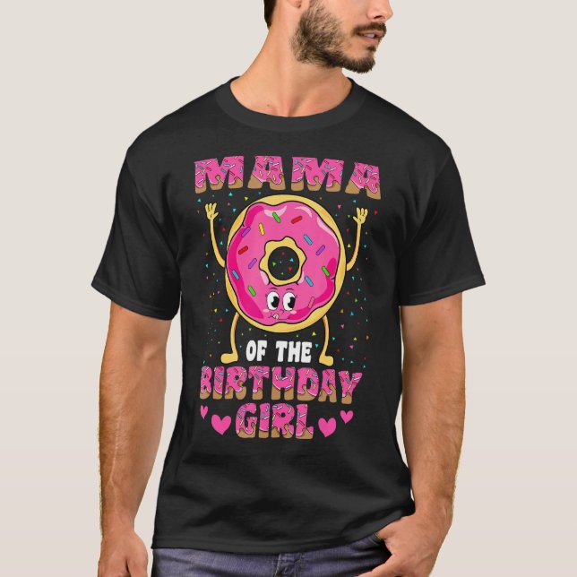 Camiseta Mamá De La Chica De Cumpleaños Donut Fiesta De La  (Anverso)