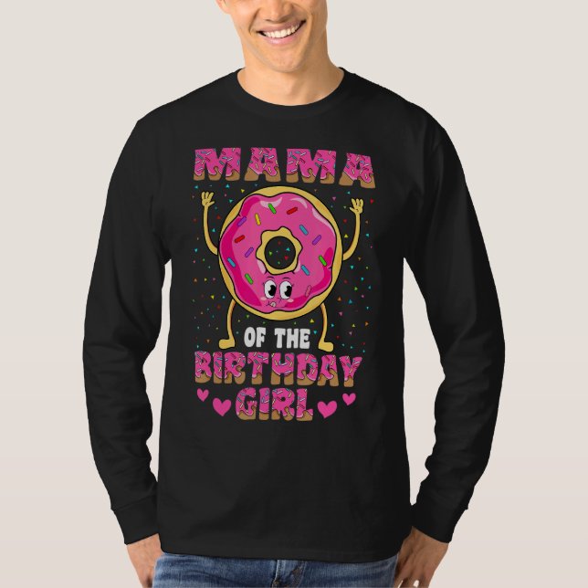 Camiseta Mamá De La Chica De Cumpleaños Donut Fiesta De La  (Anverso)