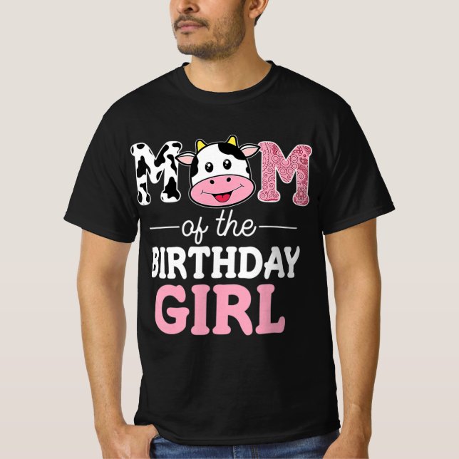 Camiseta Mamá de la Chica de cumpleaños madre de vaca mamá  (Anverso)