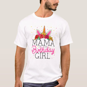 Camiseta Mamá De La Chica De Cumpleaños Madre Unicornio C