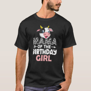 Camiseta Mamá De La Chica De Cumpleaños Vacas Granja Vaca M