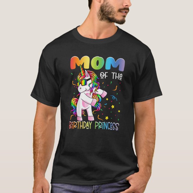 Camiseta Mamá de la Chica Princesa de Cumpleaños muere Unic (Anverso)