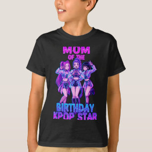 Camiseta Mamá de la cumpleañera estrella de k-pop música po