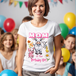 Camiseta Mamá de la Cumpleañera Fiesta de Animales de Granj