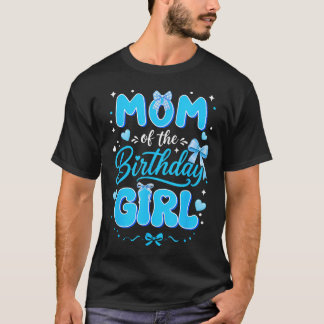 Camiseta Mamá De La Cumpleañera Lazo Coquette Azul Familia