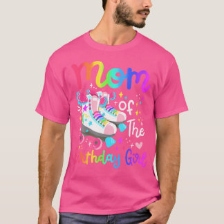 Camiseta Mamá De La Cumpleañera Patinadora De Patines Sobre
