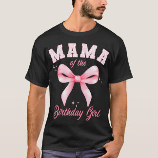 Camiseta Mamá de la Cumpleañera Toile Floral Rosa