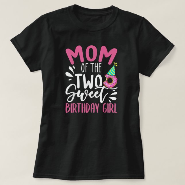 Camiseta Mamá de la dulce Chica de cumpleaños de dos años  (Diseño del anverso)