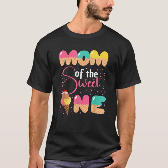 Camiseta Mamá De La Dulce Un Helado Jugador De Cumpleaños (Anverso)