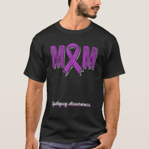 Camiseta Mamá de la epilepsia guerrera apoya a la cinta mor