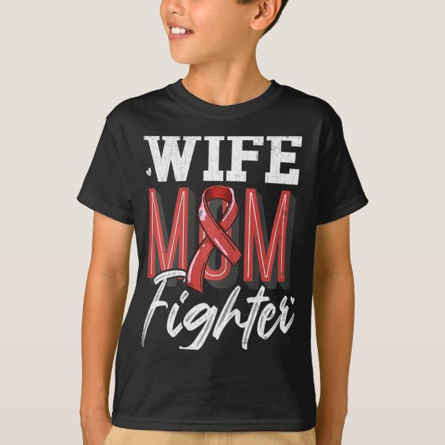 Camiseta Mamá de la esposa lucha contra el neuralismo cereb (Anverso)