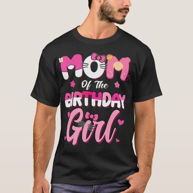 Camiseta Mamá De La Familia Cat Kitty Chica De Cumpleaños (Anverso)
