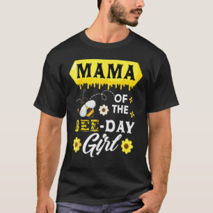 Camiseta Mamá De La Familia Chica De Cumpleaños De Abeja Qu