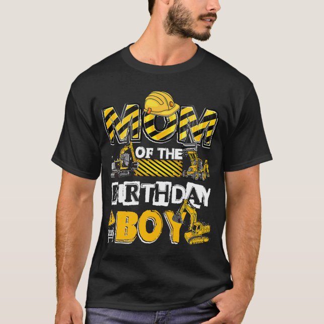 Camiseta Mamá De La Familia De Cumpleaños Mamá Construcción (Anverso)